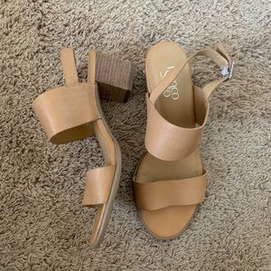 Franco Sarto nude block heel sandals